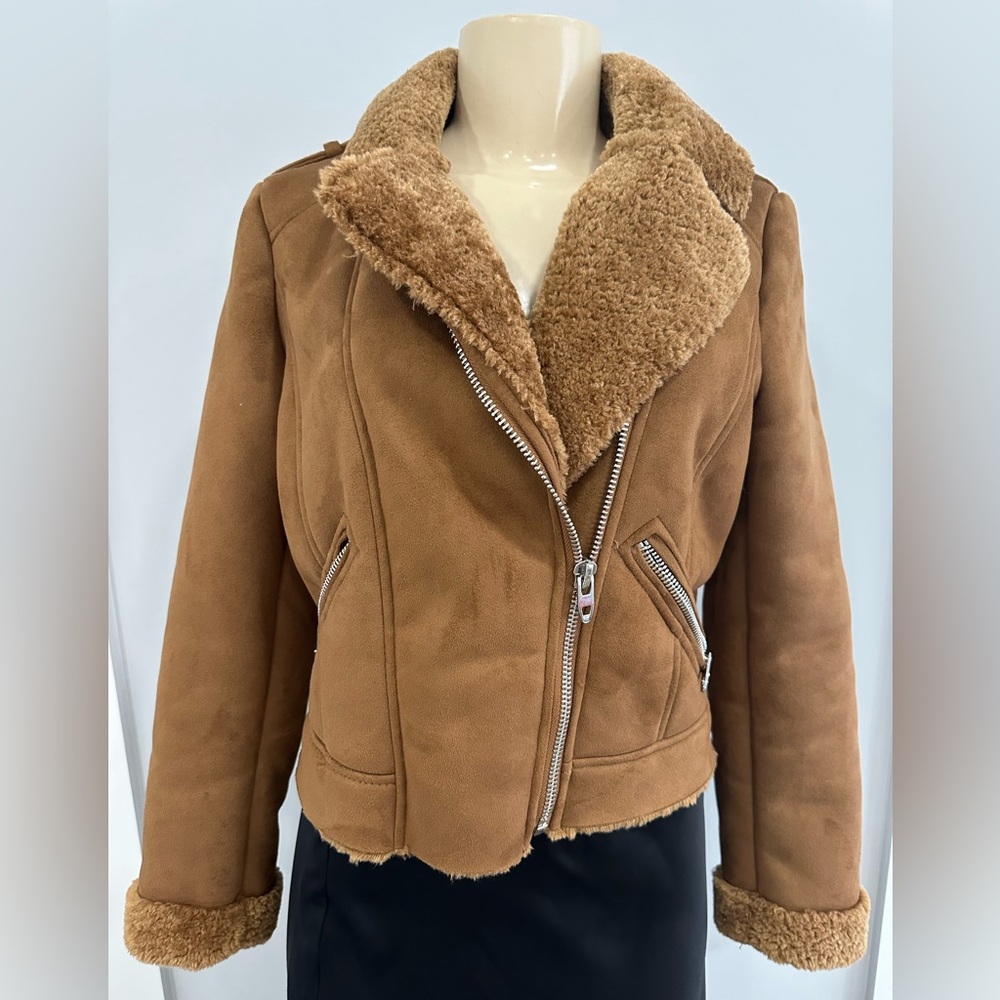 Zara faux fur jacket size S